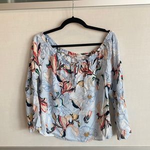 Cupcakes & Cashmere Blue Off The Shoulder Blouse